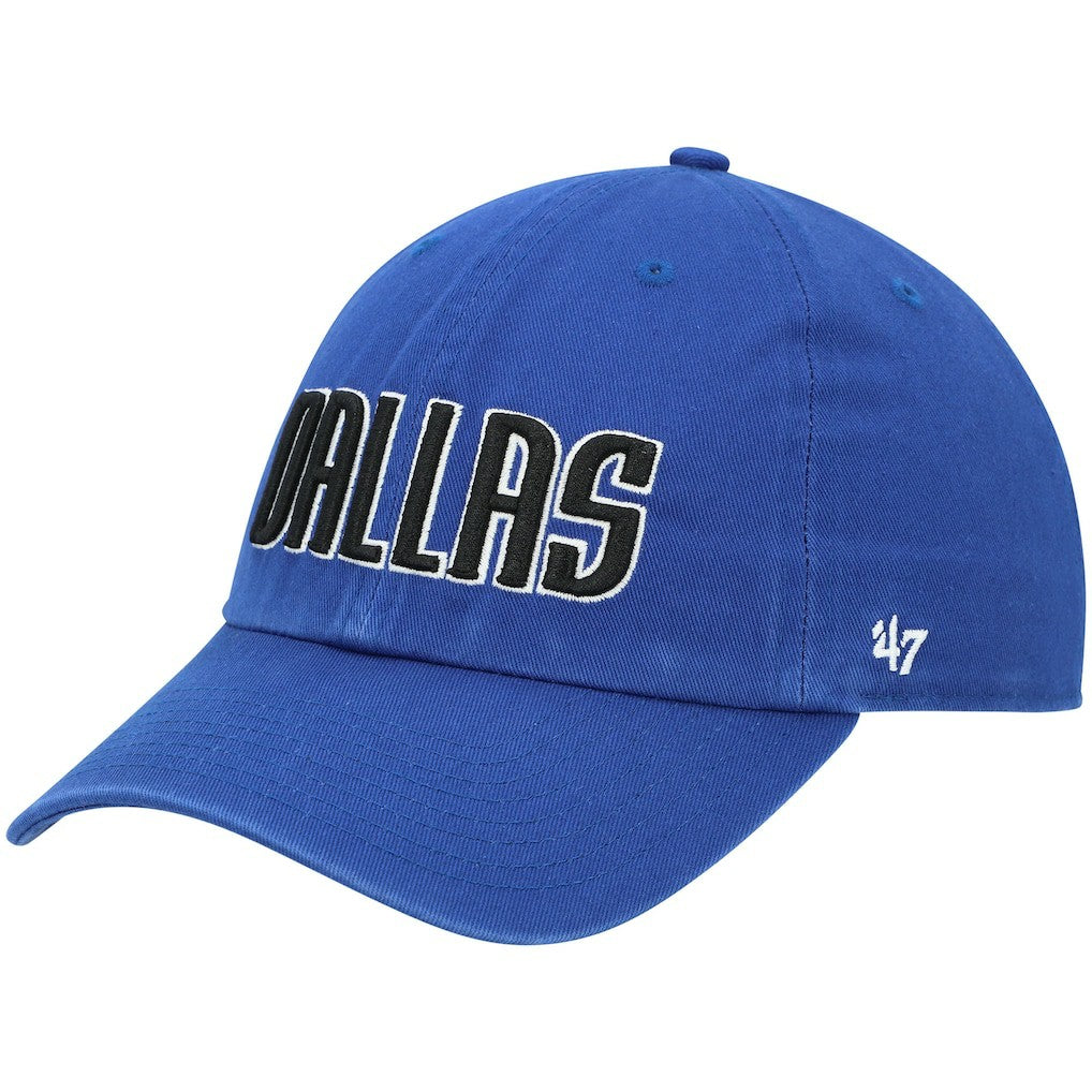 Dallas Mavericks '47 Clean Up Wordmark Adjustable Hat Royal - 47 brand