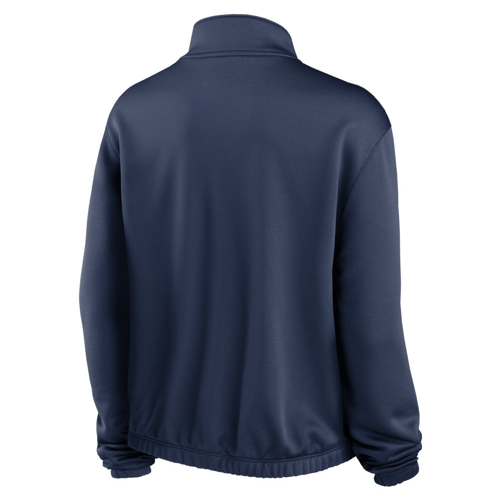 Houston Astros Nike Women's Rewind Splice Half-Zip Semi-Cropped Bubble Hem Sweatshirt - Navy Sweatshirts