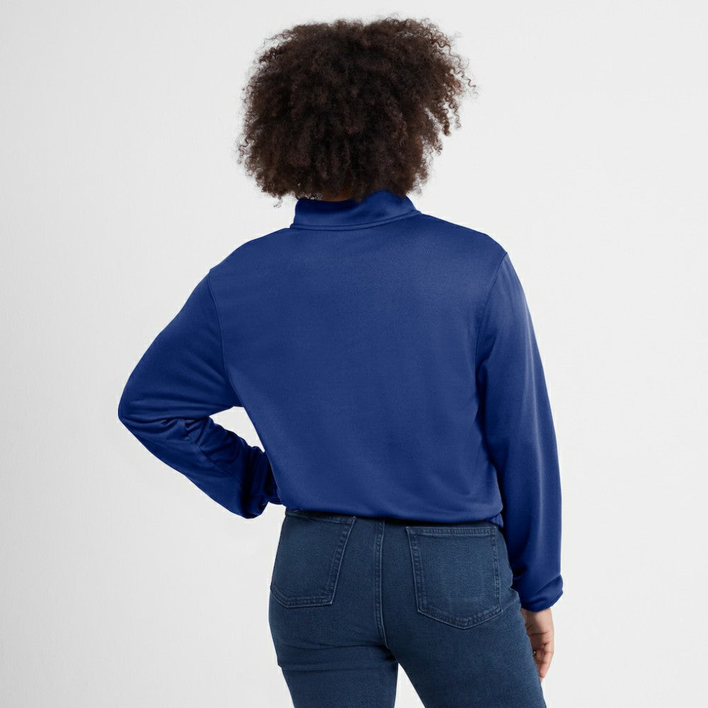 Chicago Cubs Nike Women's Rewind Splice Half-Zip Semi-Cropped Bubble Hem Sweatshirt - Royal Sweatshirts