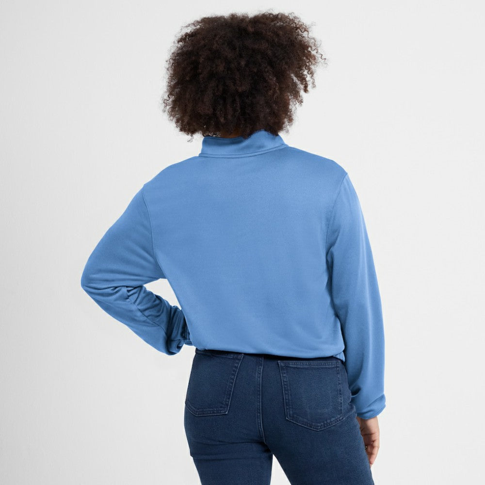 Minnesota Twins Nike Women's Rewind Splice Half-Zip Semi-Cropped Bubble Hem Sweatshirt - Light Blue Sweatshirts