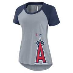 Los Angeles Angels Nike Women's Summer Breeze Raglan Fashion T-Shirt - Heather Gray T-shirts