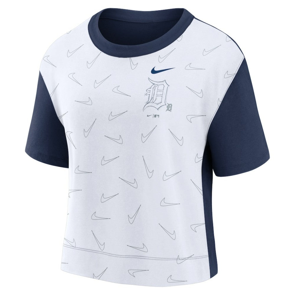 Detroit Tigers Nike Women's Line Up High Hip Fashion T-Shirt - Navy/White T-shirts