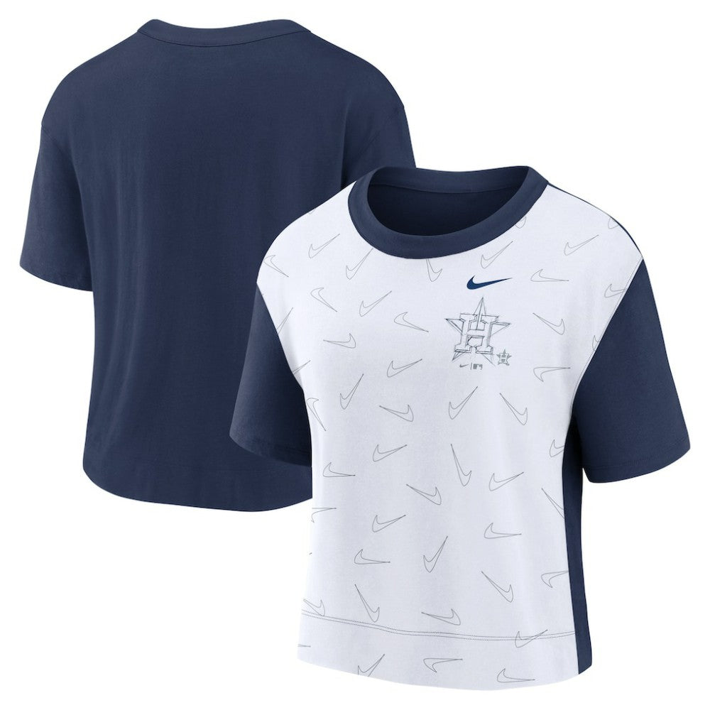 Houston Astros Nike Women's Line Up High Hip Fashion T-Shirt - Navy/White T-shirts