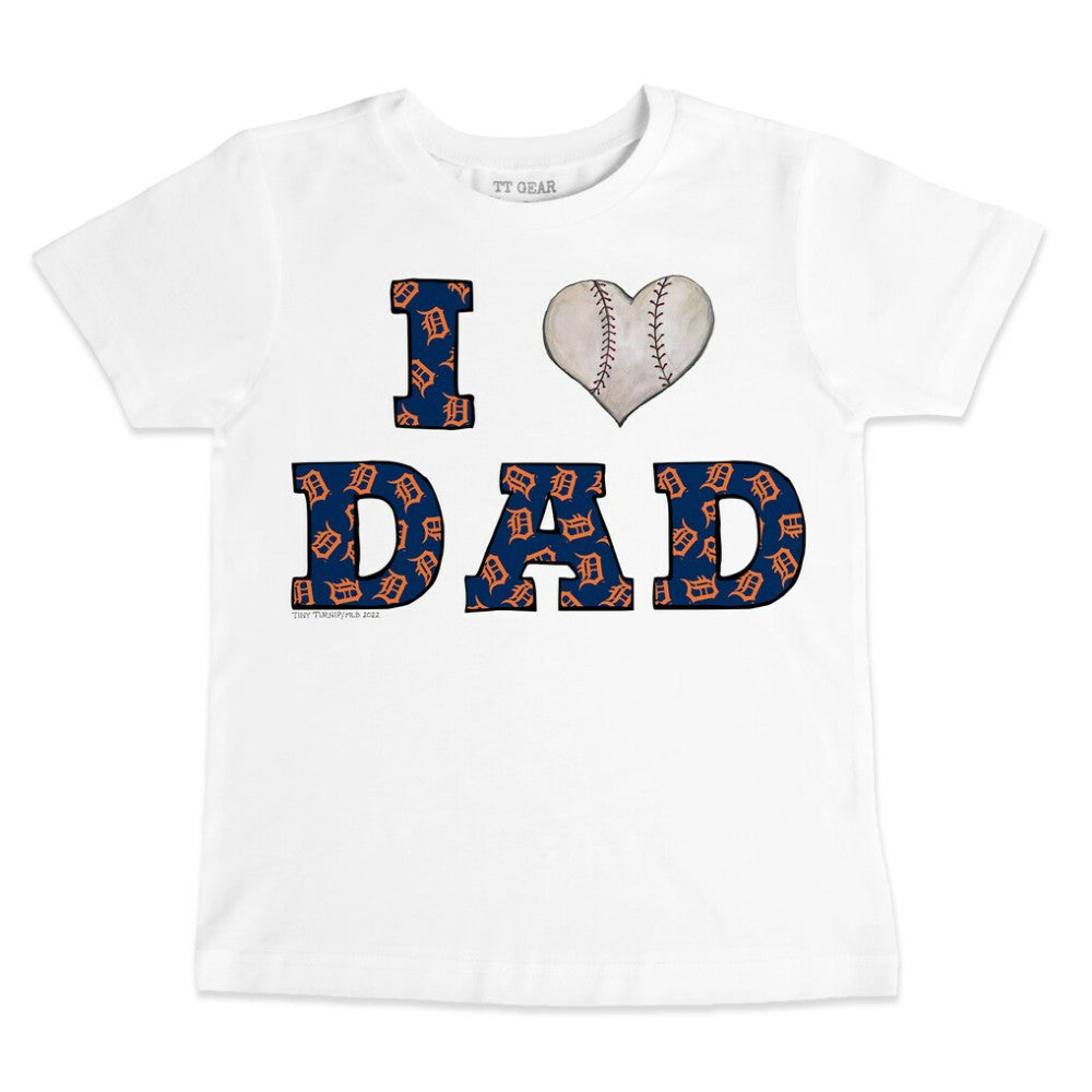 Detroit Tigers Tiny Turnip Youth I Love Dad T-Shirt - White T-shirts