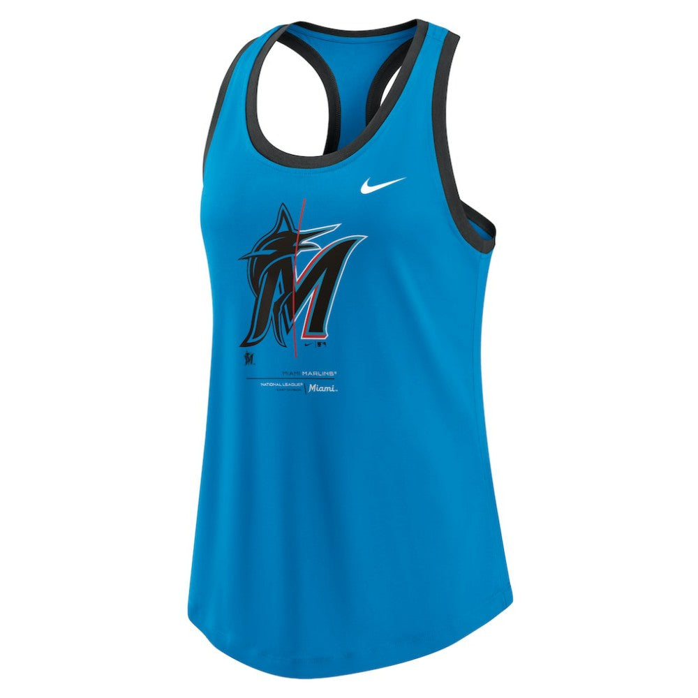 Miami Marlins Nike Women's Tech Tri-Blend Tank Top - Blue Tanks