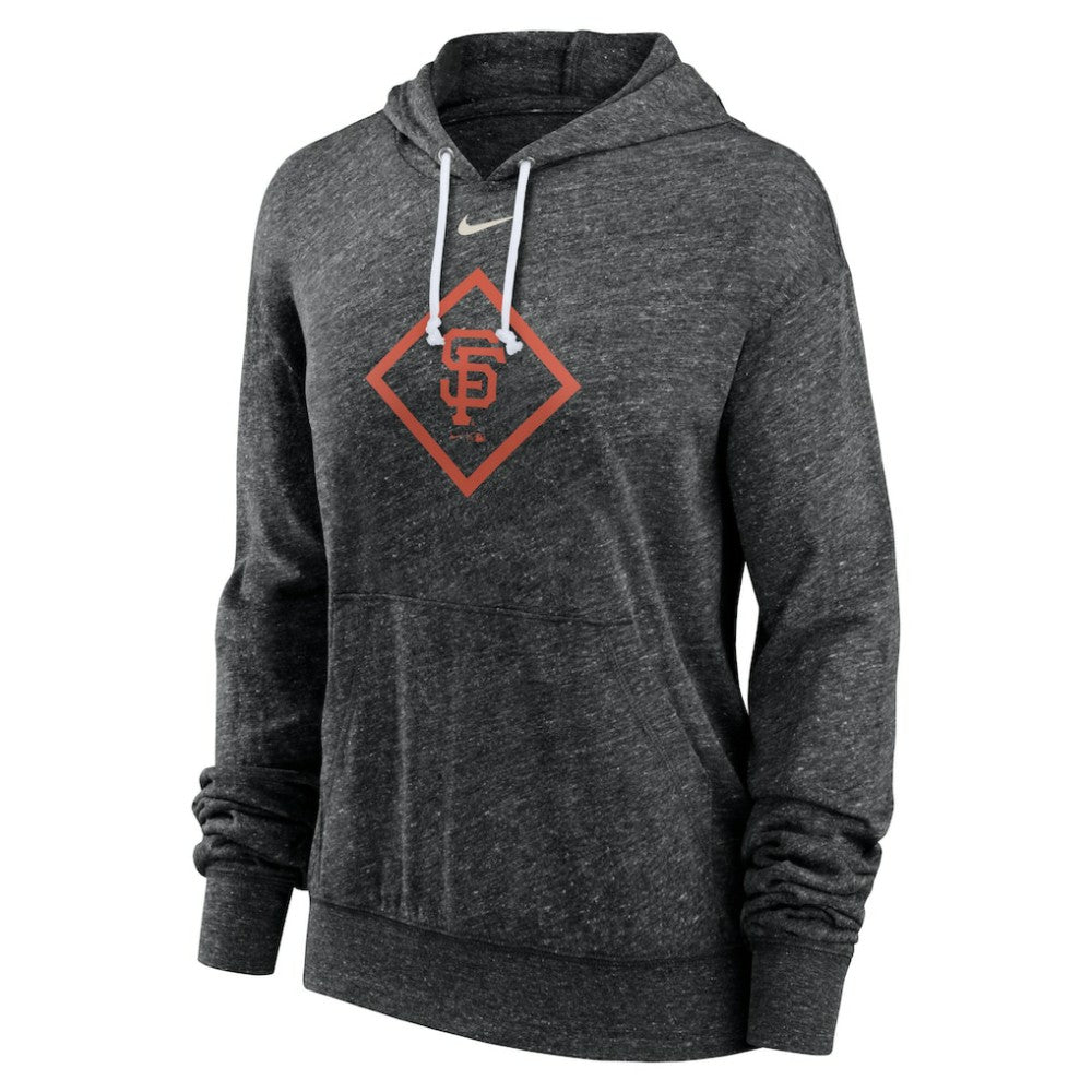 San Francisco Giants Nike Women's Diamond Icon Gym Vintage Lightweight Hooded Top - Black Tops