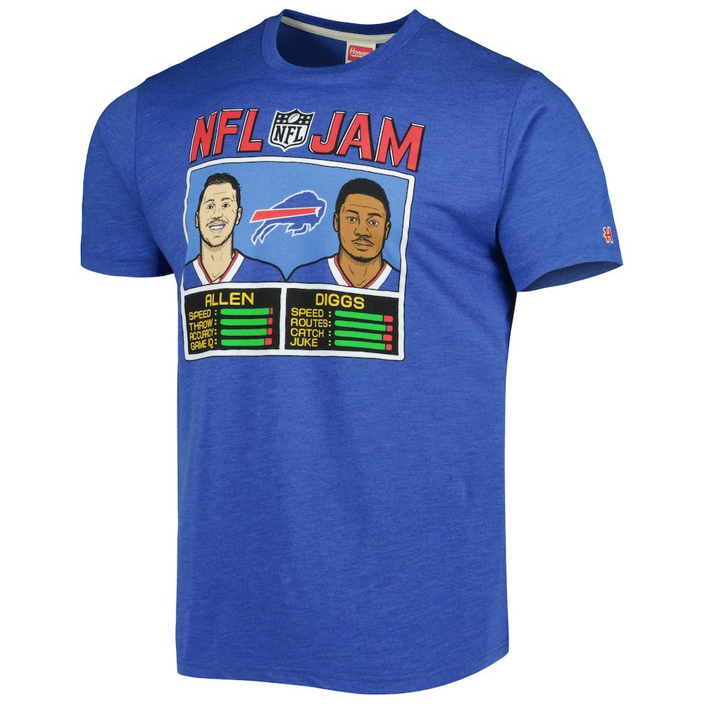 Josh Allen & Stefon Diggs Buffalo Bills Homage Unisex NFL Jam Tri-Blend T-Shirt - Heather Royal T-shirts