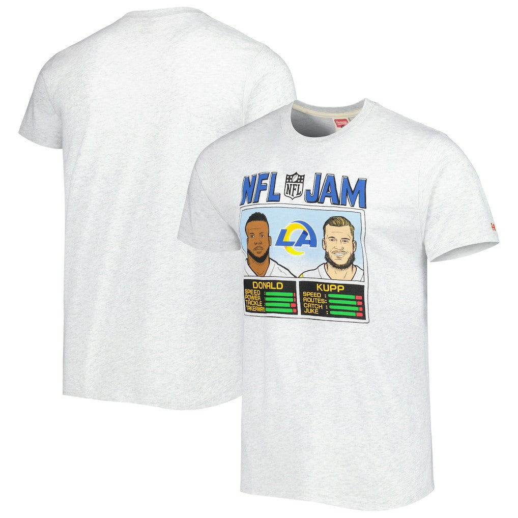 Aaron Donald & Cooper Kupp Los Angeles Rams Homage Unisex NFL Jam Tri-Blend T-Shirt - Ash T-shirts