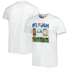 Aaron Donald & Cooper Kupp Los Angeles Rams Homage Unisex NFL Jam Tri-Blend T-Shirt - Ash T-shirts