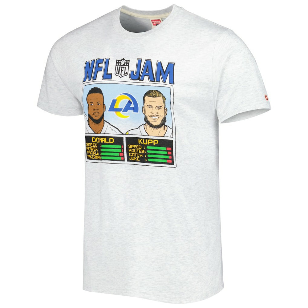 Aaron Donald & Cooper Kupp Los Angeles Rams Homage Unisex NFL Jam Tri-Blend T-Shirt - Ash T-shirts