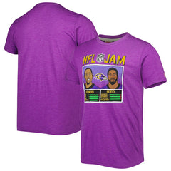 Ray Lewis & Ed Reed Baltimore Ravens Homage Unisex NFL Jam Retired Tri-Blend T-Shirt - Heather Purple T-shirts