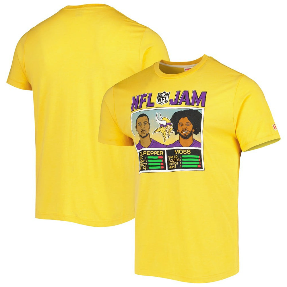 Randy Moss & Daunte Culpepper Minnesota Vikings Homage Unisex NFL Jam Retired Tri-Blend T-Shirt - Heather Gold T-shirts
