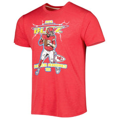Patrick Mahomes Kansas City Chiefs Homage Unisex NFL Blitz Player Tri-Blend T-Shirt - Heathered Heather Red T-shirts