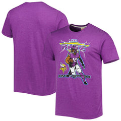 Justin Jefferson Minnesota Vikings Homage Unisex NFL Blitz Player Tri-Blend T-Shirt - Heathered Heather Purple T-shirts