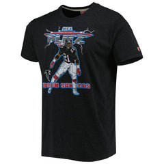 Deion Sanders Atlanta Falcons Homage Unisex NFL Blitz Retired Player Tri-Blend T-Shirt - Heathered Heather Black T-shirts