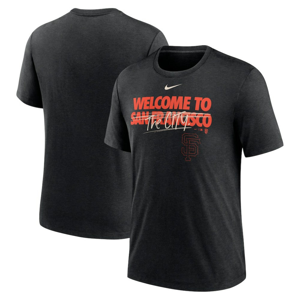 San Francisco Giants Nike Home Spin Tri-Blend T-Shirt - Heather Black T-shirts
