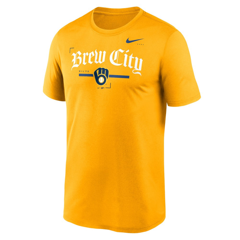 Milwaukee Brewers Nike Local Legend Practice Performace T-Shirt - Gold T-shirts