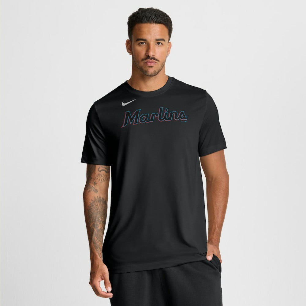 Miami Marlins Nike New Legend Wordmark Dri-FIT T-Shirt - Black T-shirts