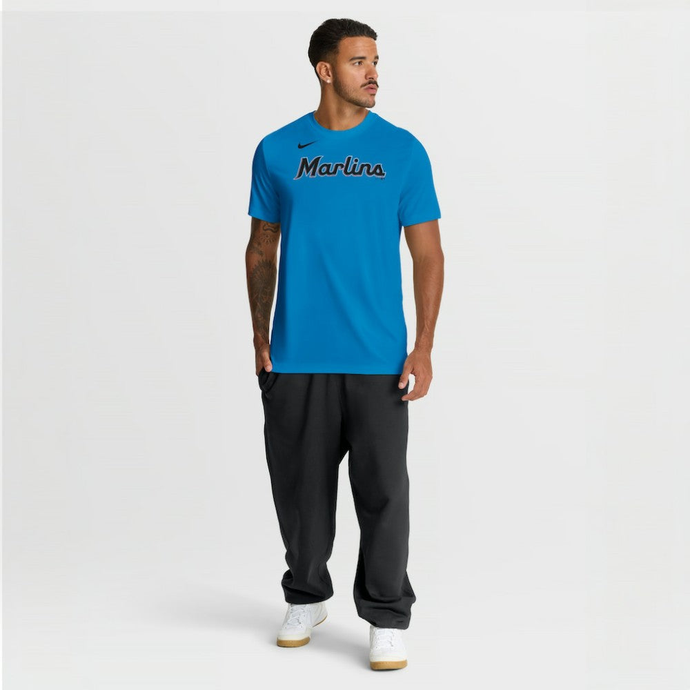 Miami Marlins Nike New Legend Wordmark Dri-FIT T-Shirt - Light Blue T-shirts
