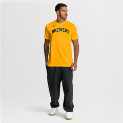 Milwaukee Brewers Nike New Legend Wordmark Dri-FIT T-Shirt - Gold T-shirts