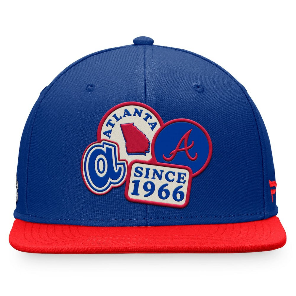 Atlanta Braves Fanatics Heritage Patch Fitted Hat - Royal/Red Hats