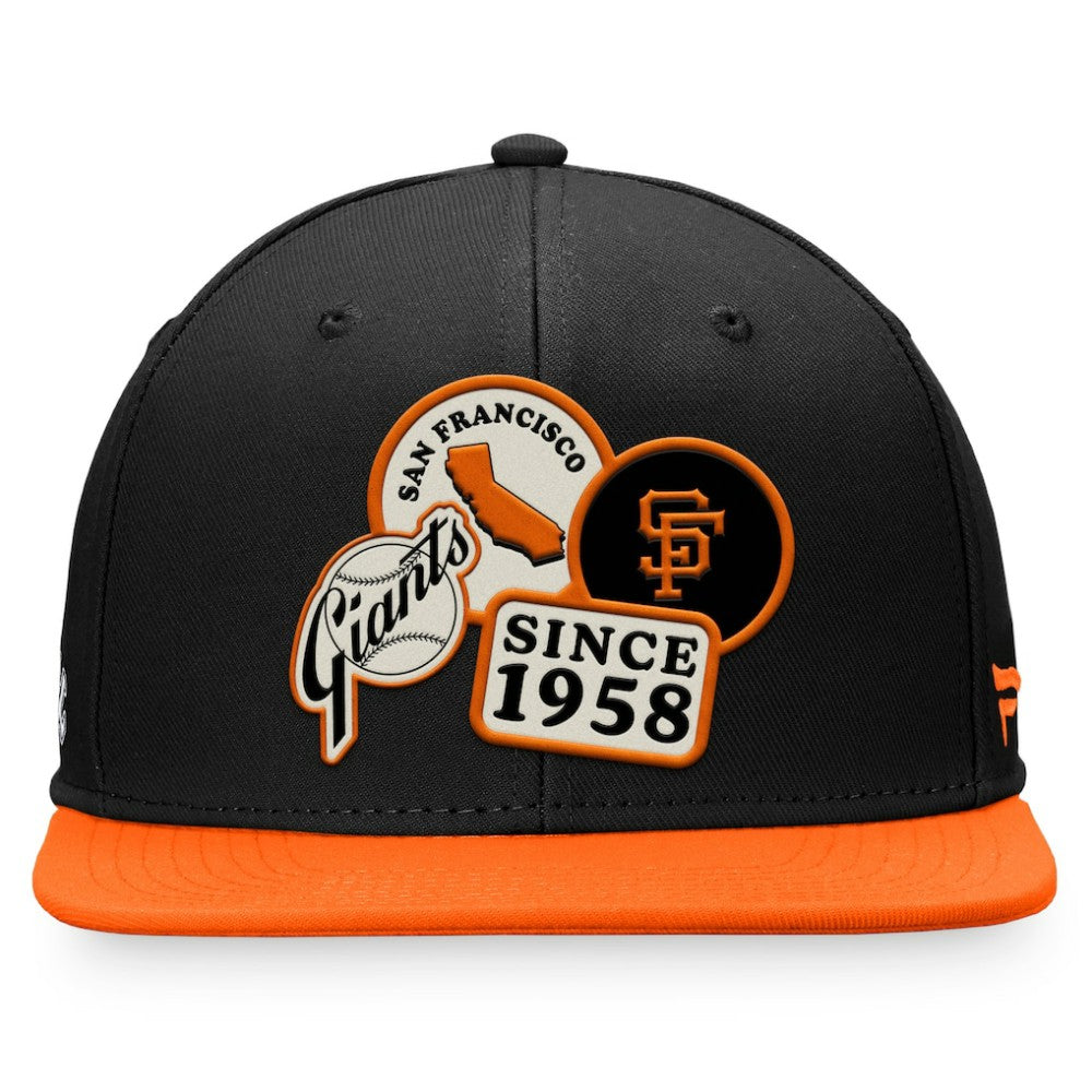 San Francisco Giants Fanatics Heritage Patch Fitted Hat - Black/Orange Hats