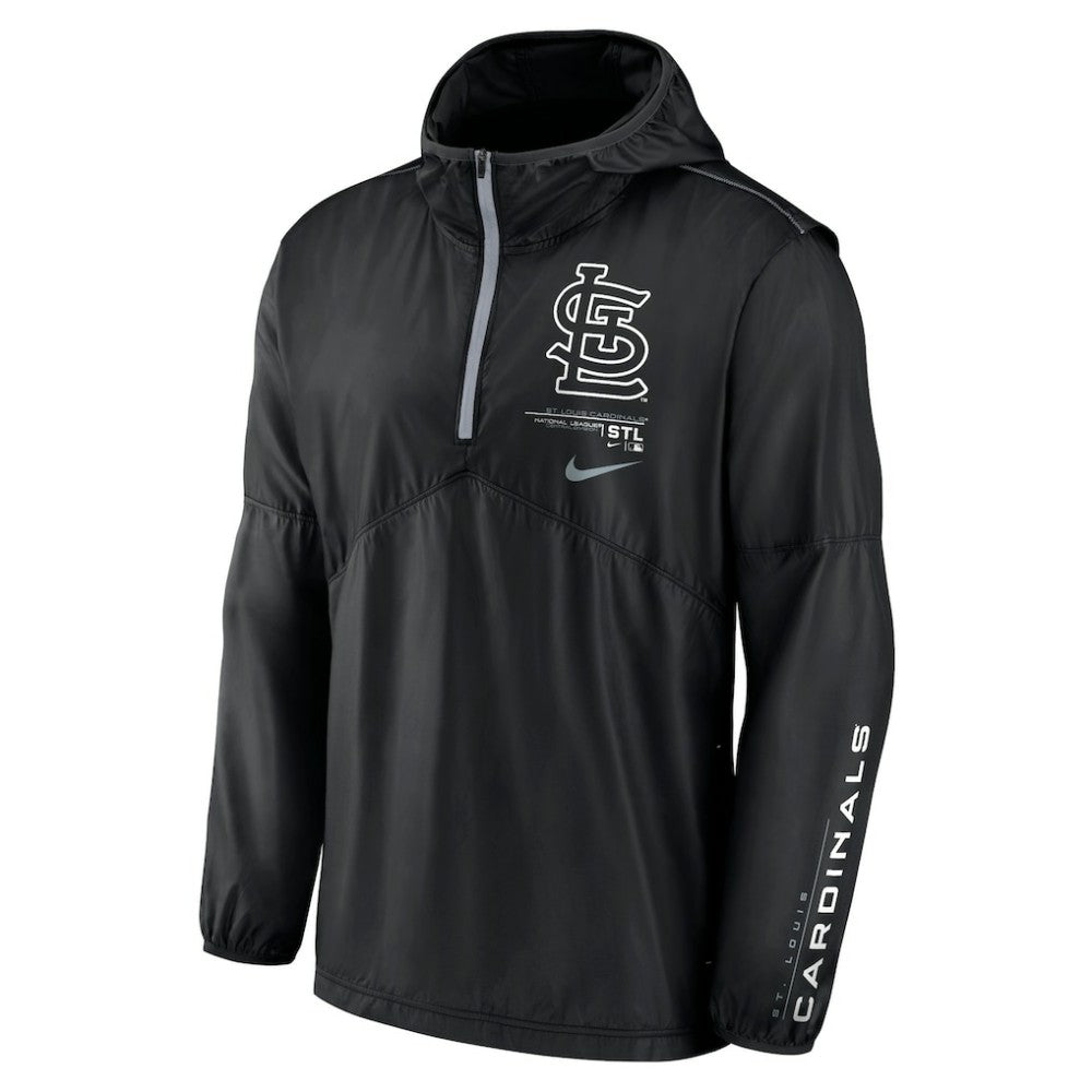 St. Louis Cardinals Nike Authentic Night Game Performance Half-Zip Windbreaker - Black Windbreaker