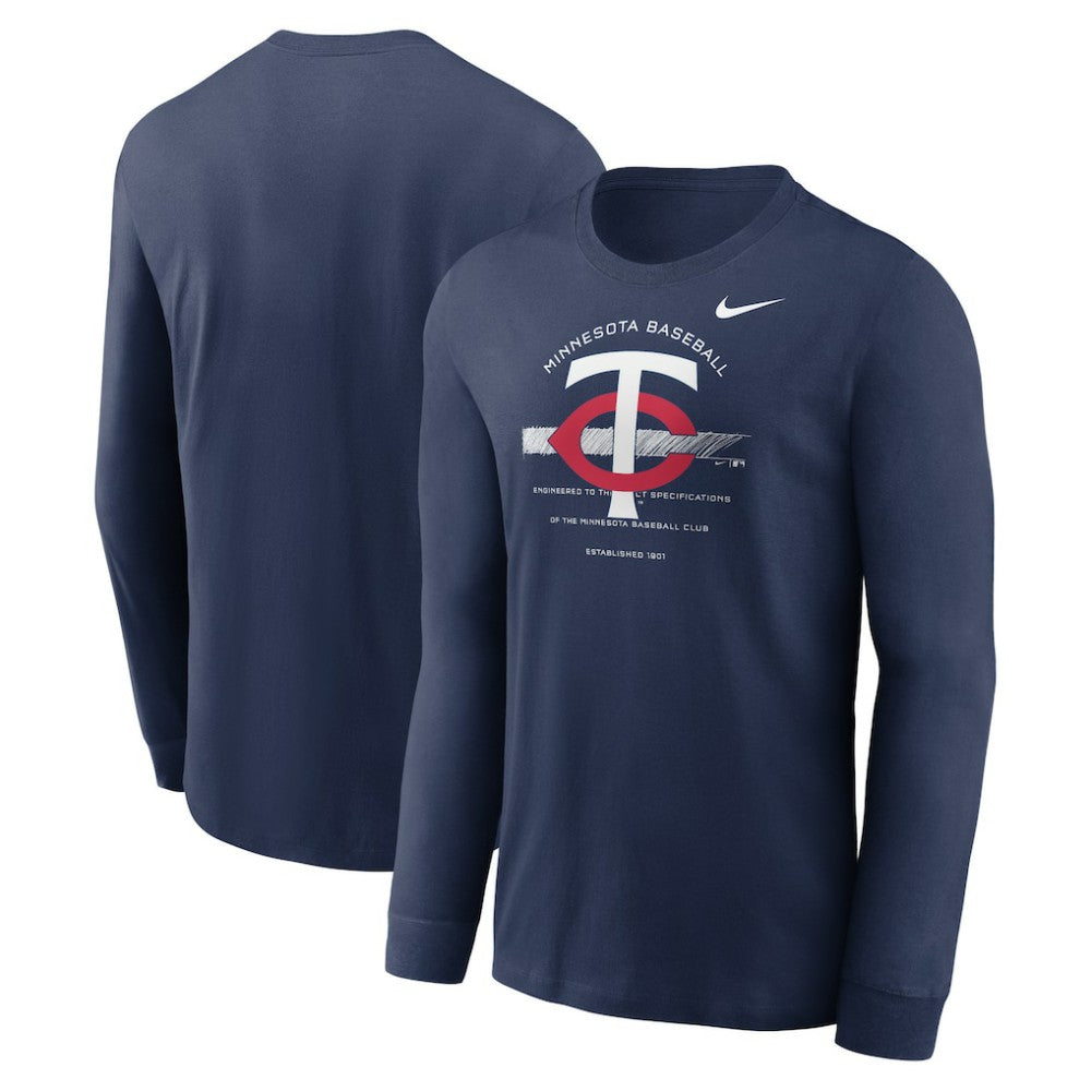 Minnesota Twins Nike Over Arch Performance Long Sleeve T-Shirt - Navy T-shirts