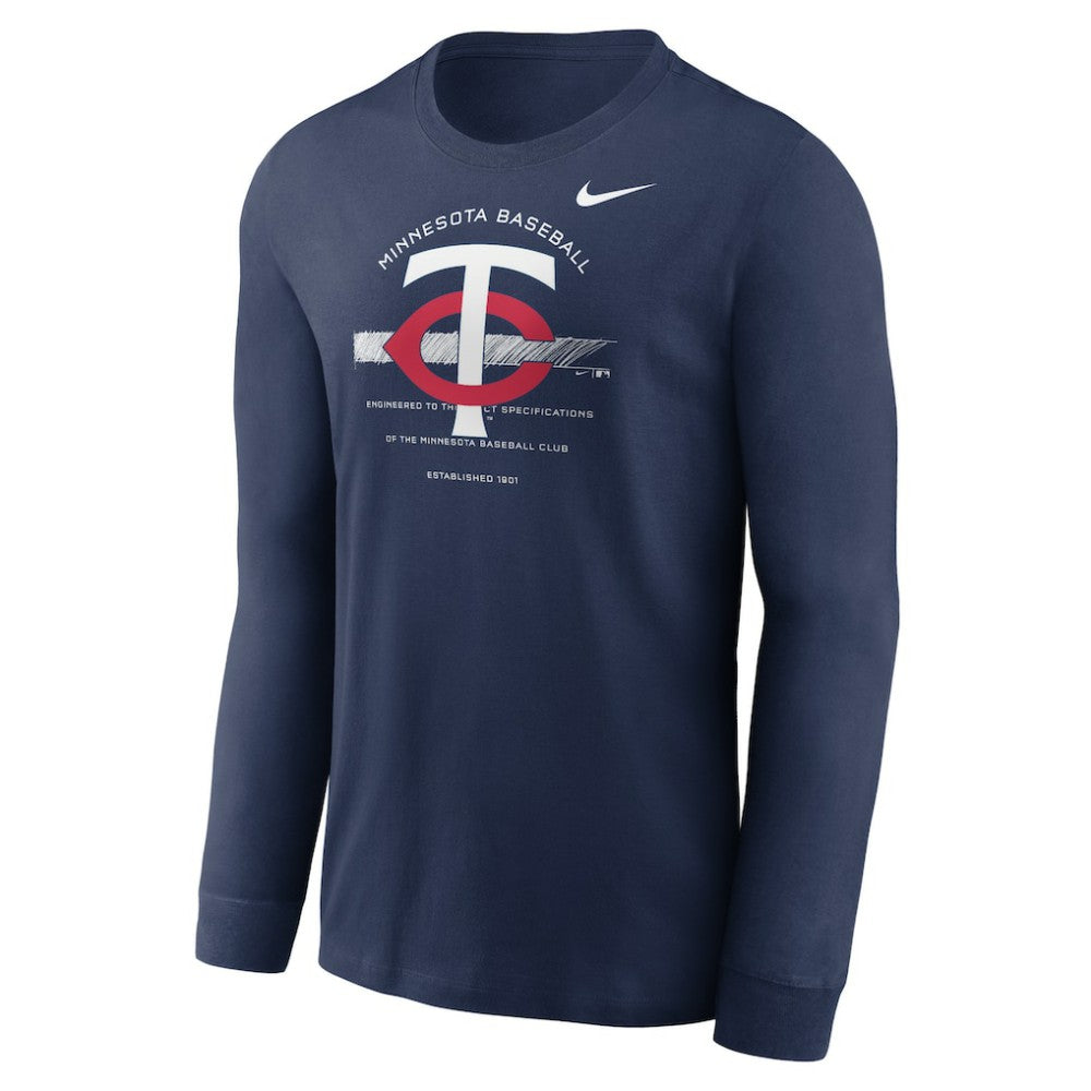 Minnesota Twins Nike Over Arch Performance Long Sleeve T-Shirt - Navy T-shirts