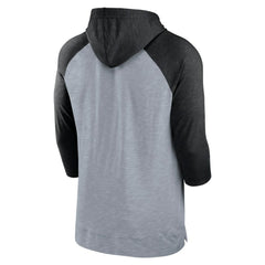 Chicago White Sox Nike Baseball Raglan 3/4-Sleeve Pullover Hoodie - Heather Gray/Heather Black Hoodies