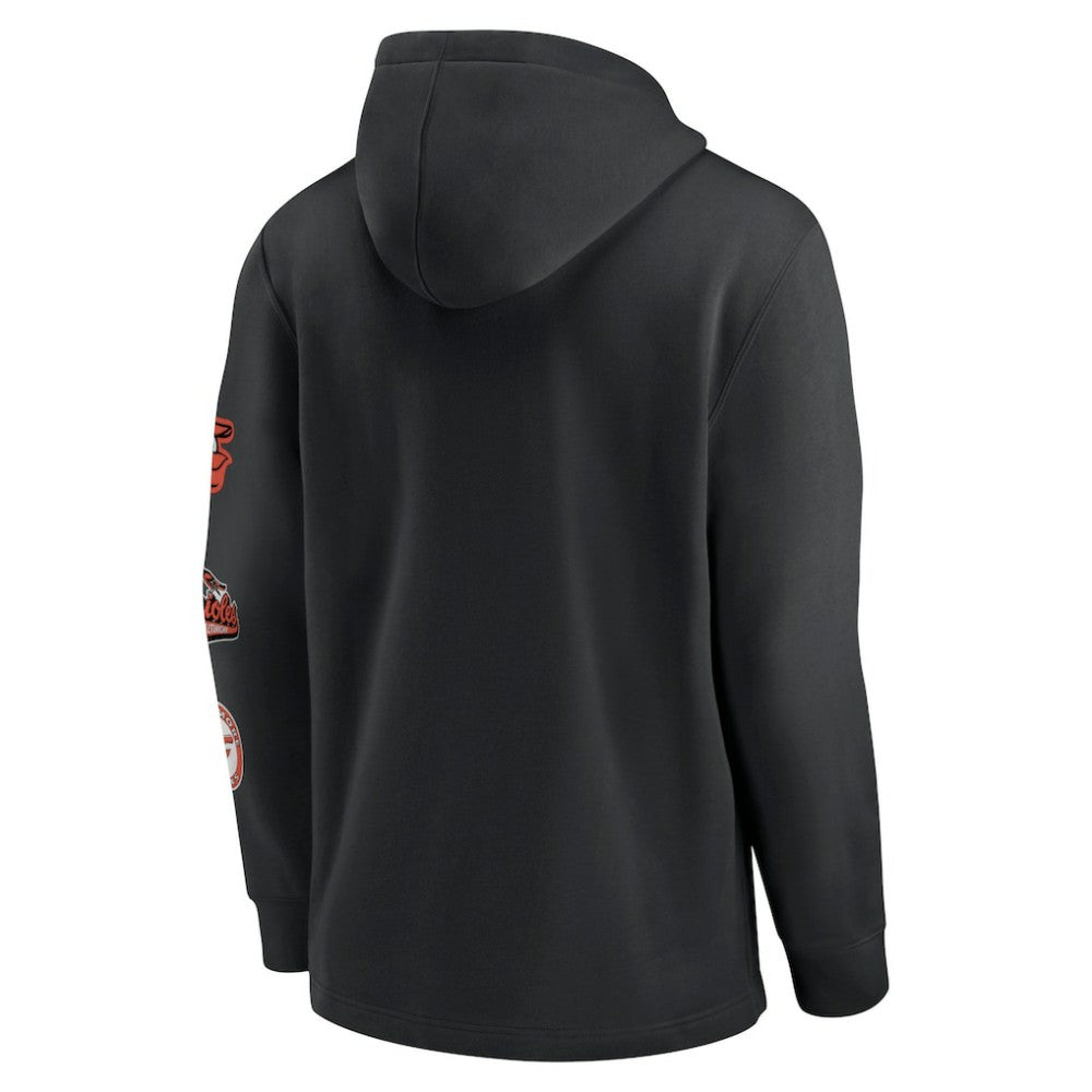 Baltimore Orioles Nike Rewind Lefty Pullover Hoodie - Black Hoodies