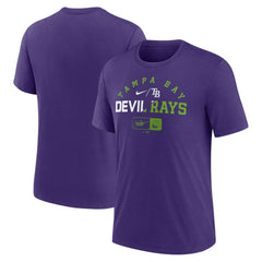 Tampa Bay Rays Nike Rewind Review Slash Tri-Blend T-Shirt - Heather Purple T-shirts