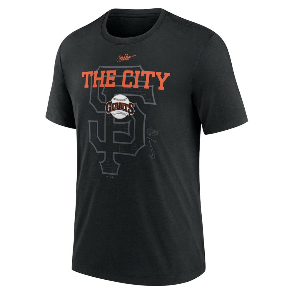 San Francisco Giants Nike Rewind Retro Tri-Blend T-Shirt - Black T-shirts