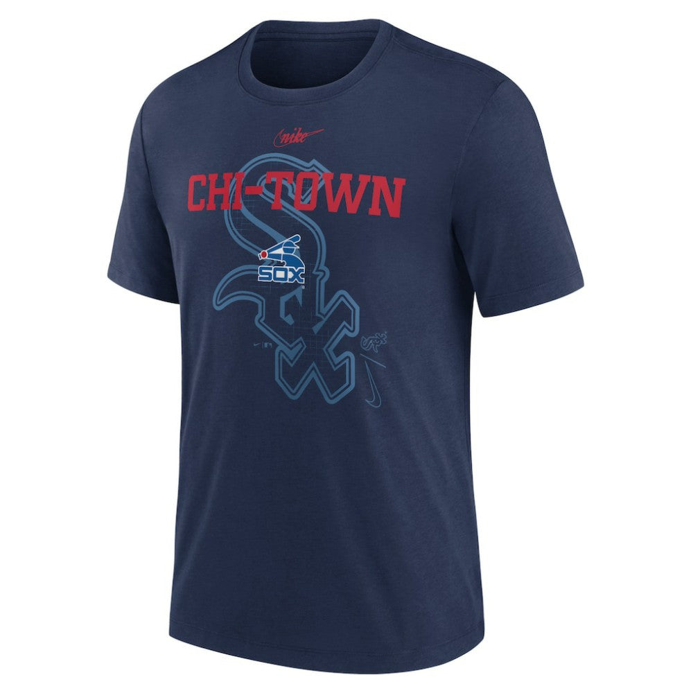 Chicago White Sox Nike Rewind Retro Tri-Blend T-Shirt - Navy T-shirts