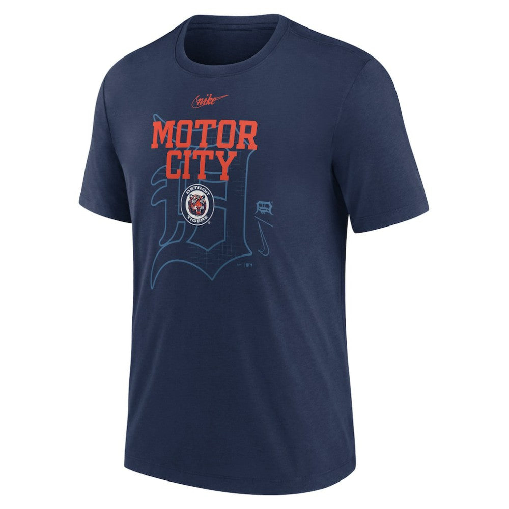 Detroit Tigers Nike Rewind Retro Tri-Blend T-Shirt - Navy T-shirts