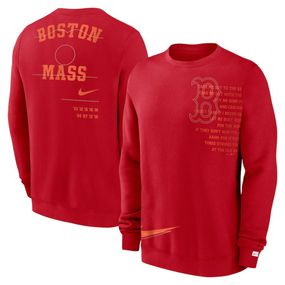 Boston Red Sox Nike Statement Ball Game Fleece Pullover Sweatshirt - Red Pullover