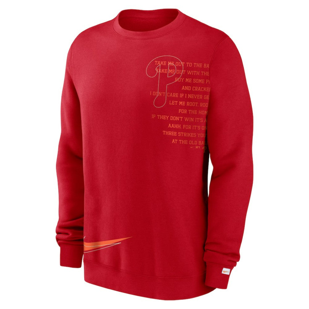 Philadelphia Phillies Nike Statement Ball Game Fleece Pullover Sweatshirt - Red Pullover
