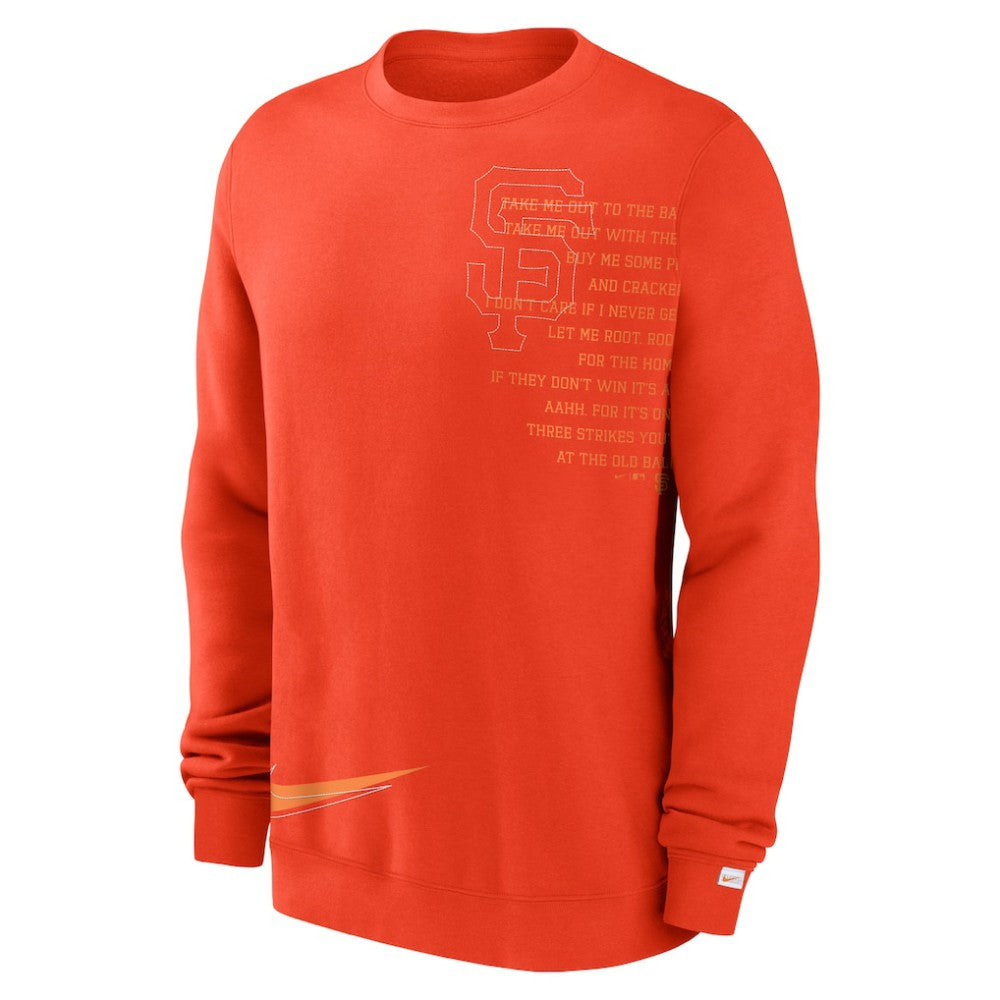 San Francisco Giants Nike Statement Ball Game Fleece Pullover Sweatshirt - Orange Pullover