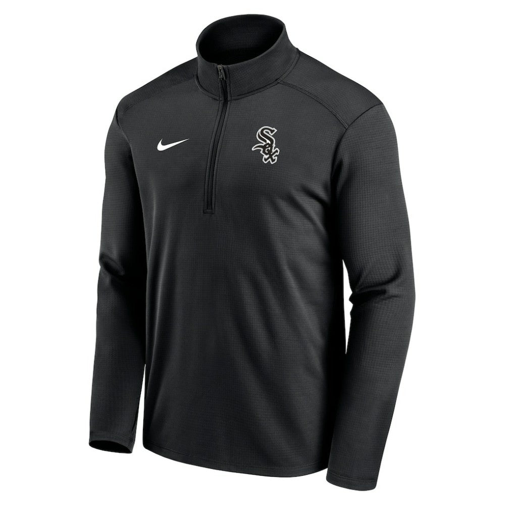 Chicago White Sox Nike Agility Pacer Performance Half-Zip Top - Black Tops