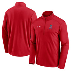 Los Angeles Angels Nike Agility Pacer Lightweight Performance Half-Zip Top - Red Tops