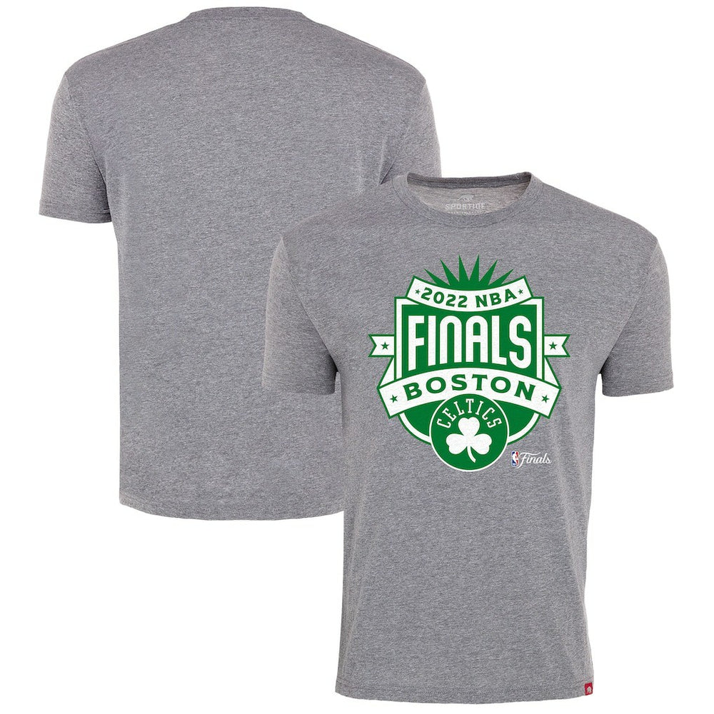 Boston Celtics Sportiqe 2022 NBA Finals Crest Comfy T-Shirt Gray