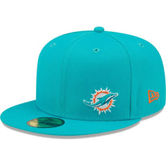 Miami Dolphins New Era Flawless 59FIFTY Fitted Hat - Aqua Hats
