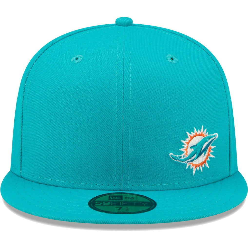 Miami Dolphins New Era Flawless 59FIFTY Fitted Hat - Aqua Hats