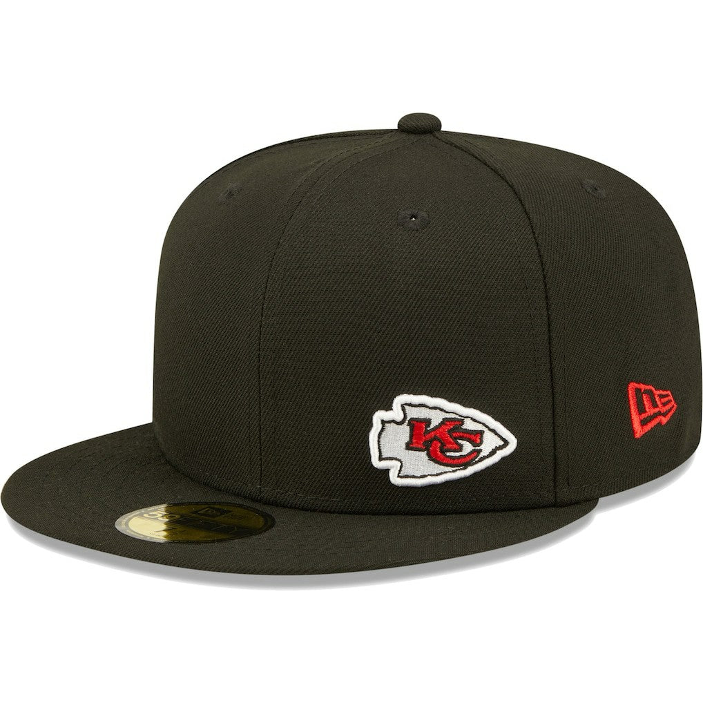 Kansas City Chiefs New Era Flawless 59FIFTY Fitted Hat - Black Hats