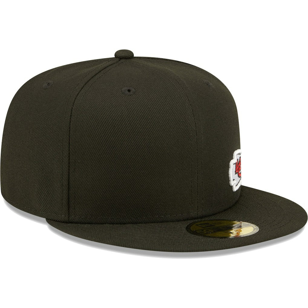 Kansas City Chiefs New Era Flawless 59FIFTY Fitted Hat - Black Hats