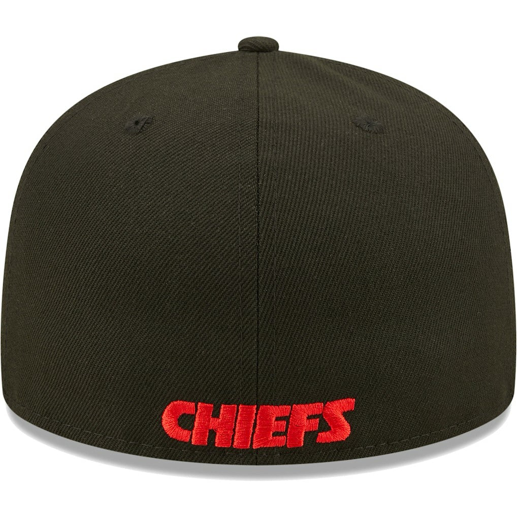 Kansas City Chiefs New Era Flawless 59FIFTY Fitted Hat - Black Hats