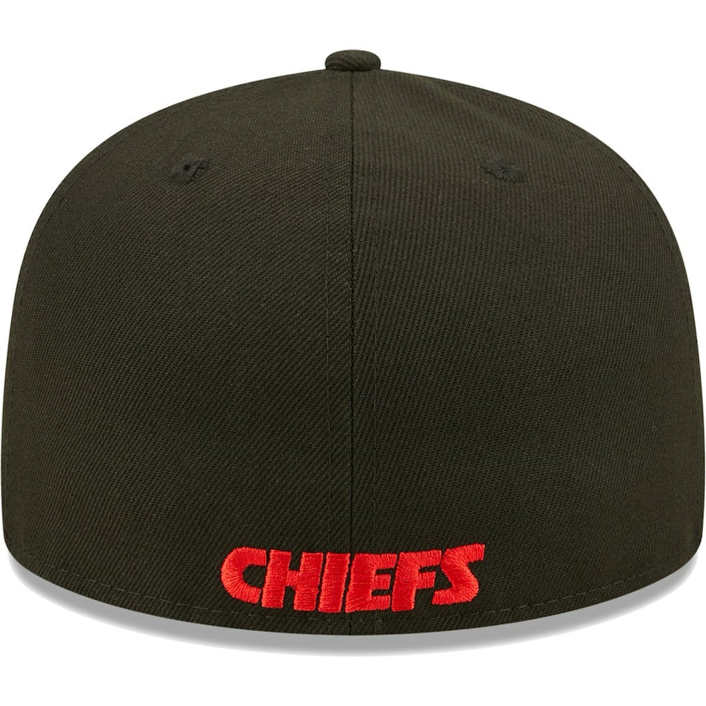 Kansas City Chiefs New Era Flawless 59FIFTY Fitted Hat - Black Hats