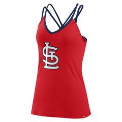 St. Louis Cardinals Fanatics Women's Barrel It Up Cross Back V-Neck Tank Top - Red Tanks