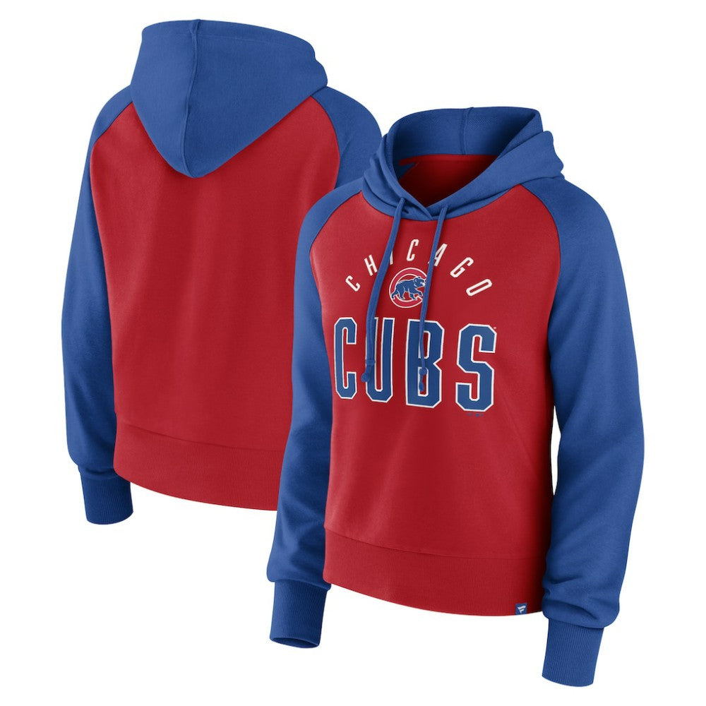 Chicago Cubs Fanatics Women's Pop Fly Pullover Hoodie - Royal/Red Hoodies