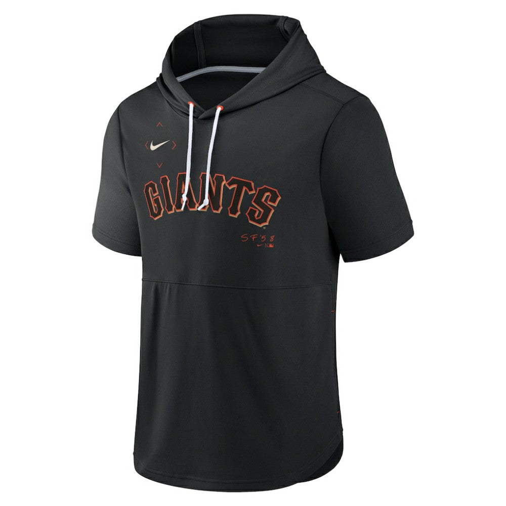 San Francisco Giants Nike Springer Short Sleeve Team Pullover Hoodie - Black Hoodies